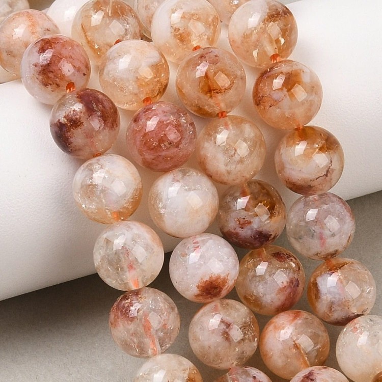 CTR06 Cytryn naturalny kamień dobrobytu szczęścia koraliki kule 8mm