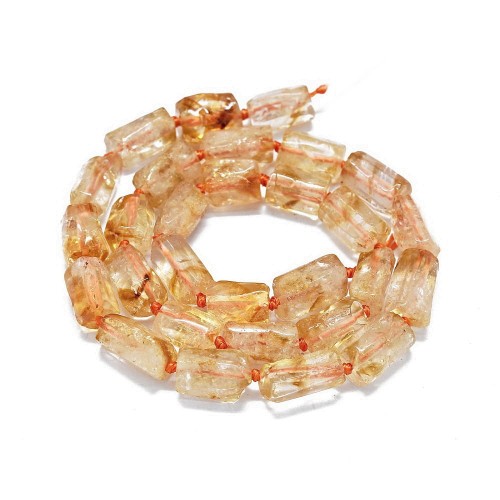 CTR07 Cytryn naturalny kamień dobrobytu szczęścia walec bryłka koralik 8x12mm