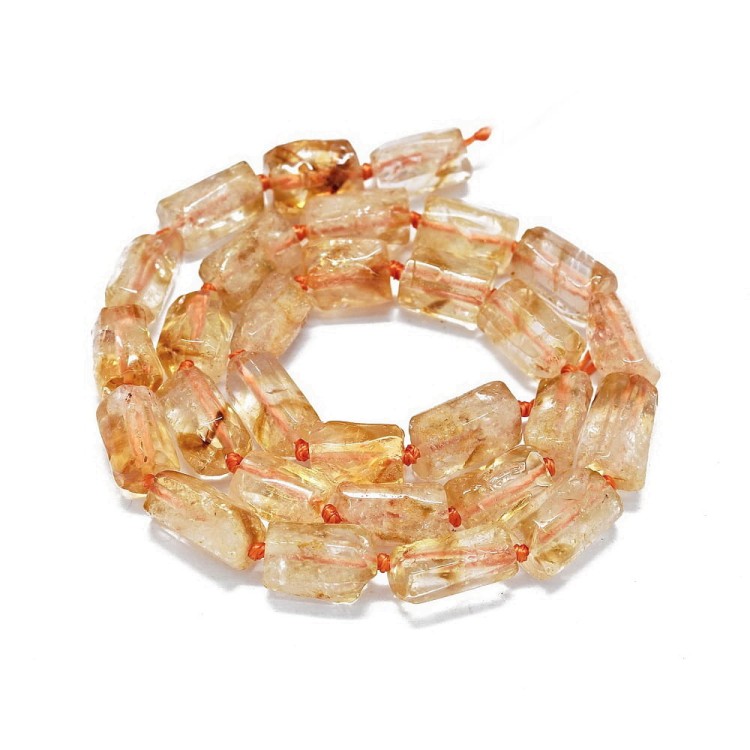 CTR07 Cytryn naturalny kamień dobrobytu szczęścia walec bryłka koralik 8x12mm