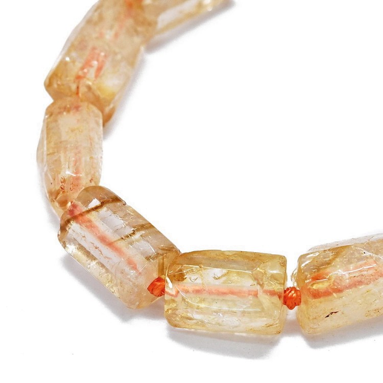 CTR07 Cytryn naturalny kamień dobrobytu szczęścia walec bryłka koralik 8x12mm