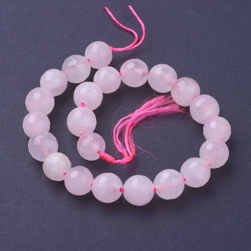 KWR43 Kwarc kamień naturalny fasetowany koraliki kule 8mm