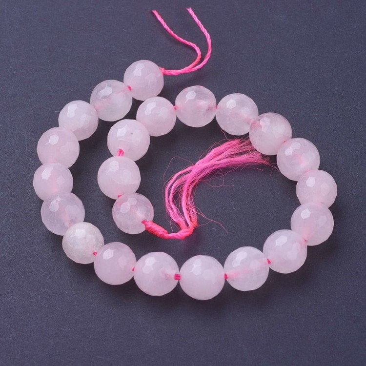 KWR43 Kwarc kamień naturalny fasetowany koraliki kule 8mm