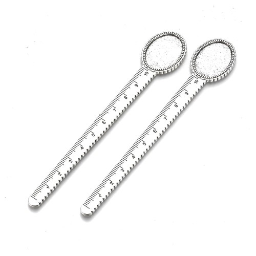 BZA74 Baza zakładki do książki zakładka do zdobienia 13,5cm pod kaboszon 18x25mm stare srebro