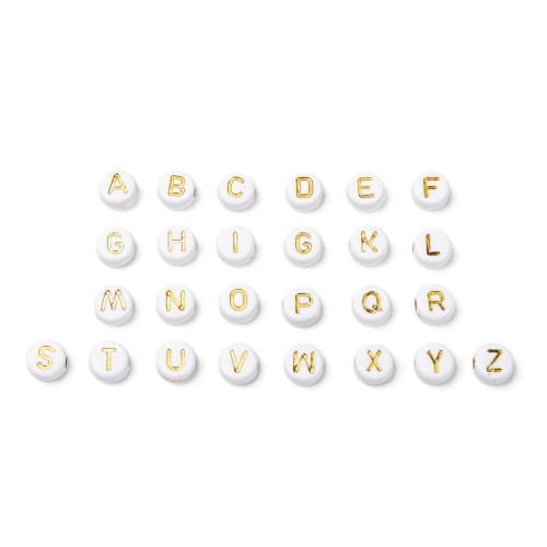 klt55 Koraliki akrylowe literki monetki