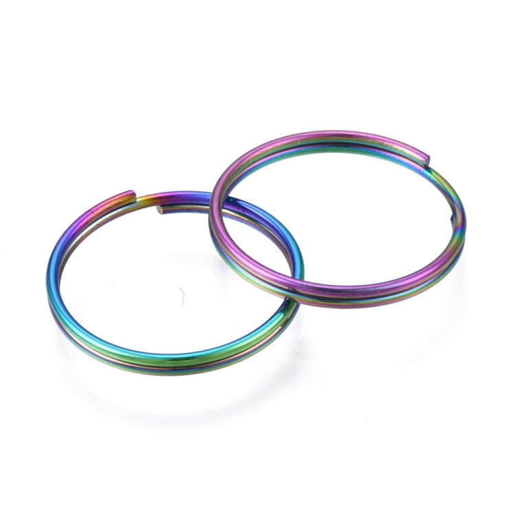 OG114 Ogniwa kółka kółeczka montażowe 14mm stal nierdzewna tęczowe