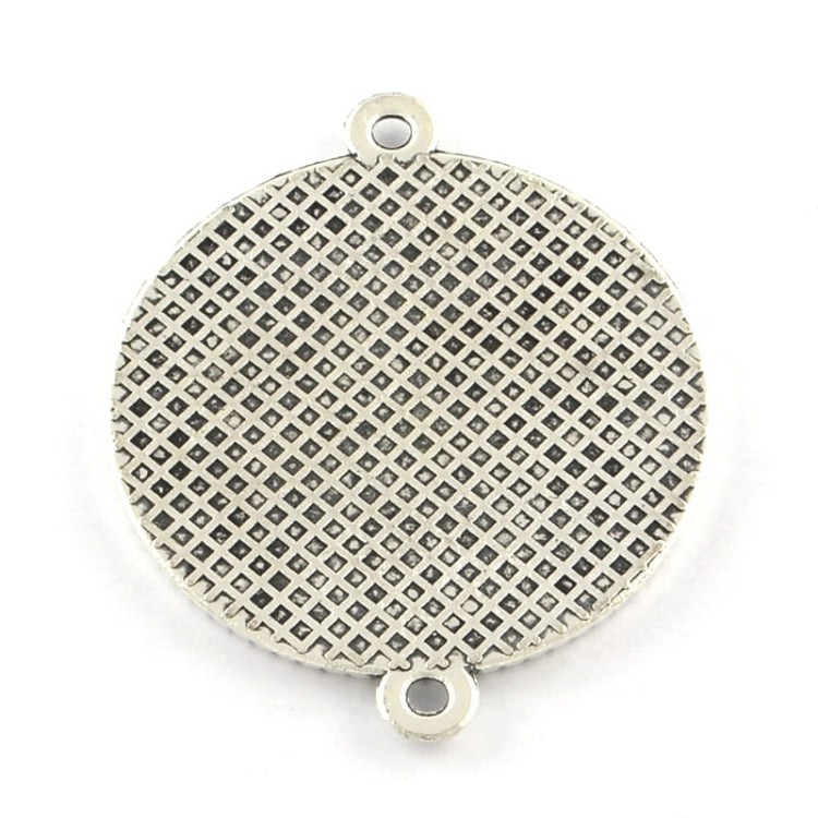 BMK294 Zawieszka łącznik z okrągłą bazą pod kaboszon 20mm 2szt stare srebro