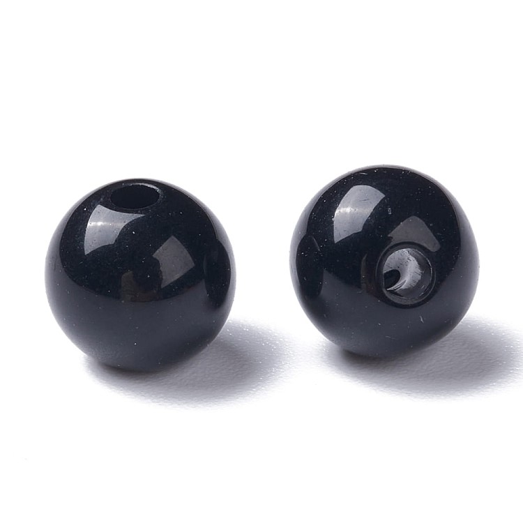 KPL49 Koraliki akrylowe kule 8mm 50szt czarne