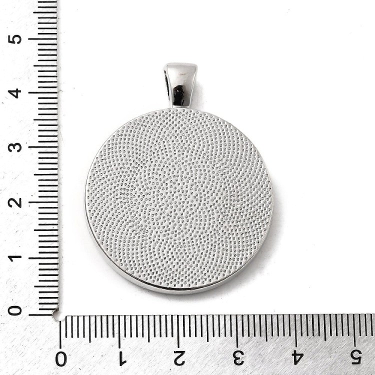BMK296 Zawieszka okrągła baza oprawka pod kaboszon 30mm platynowa