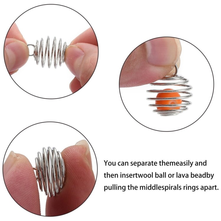 ZM394 Zawieszka metalowa spiralka sprężynka 14mm platynowa