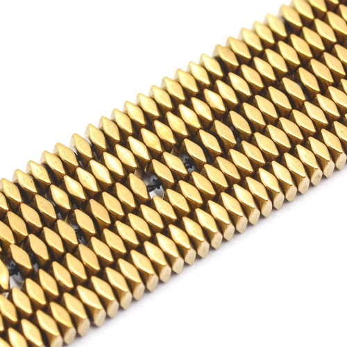 HEM87 Hematyt koraliki fasetowane 2x2x1mm sznur złote
