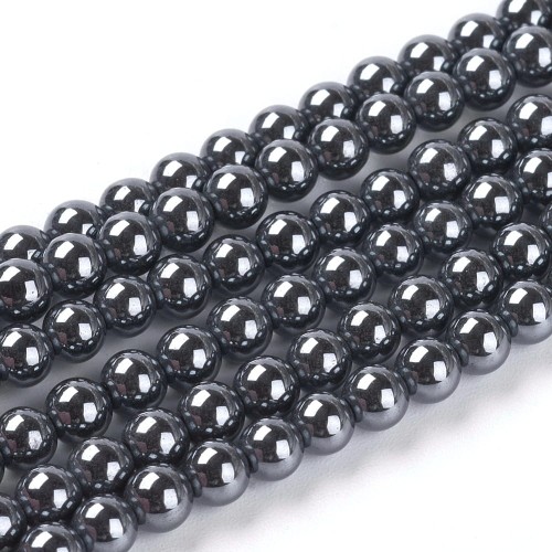 HEM88 Kamień hematyt grad.AAA koraliki kule 4mm