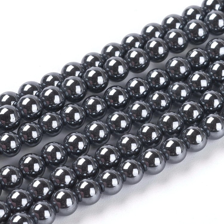 HEM88 Kamień hematyt grad.AAA koraliki kule 4mm