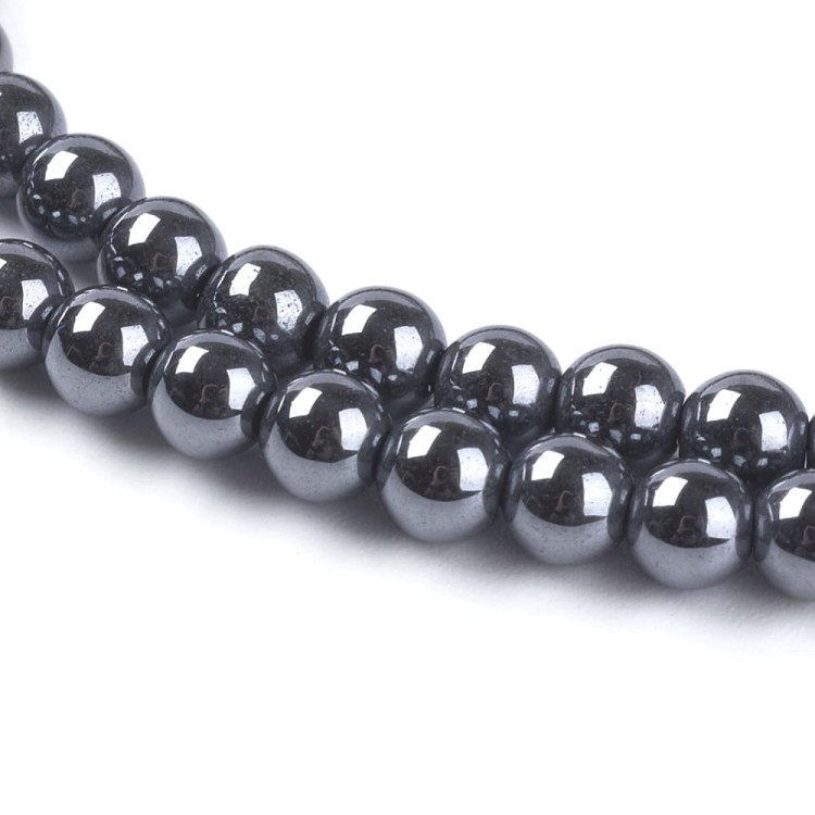 HEM88 Kamień hematyt grad.AAA koraliki kule 4mm