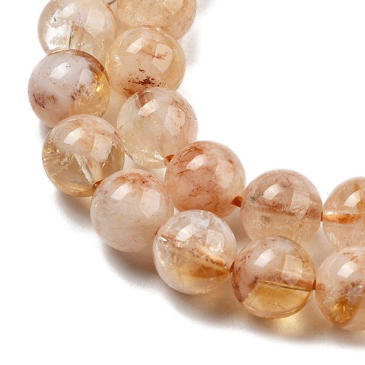CTR08 Cytryn naturalny kamień dobrobytu szczęścia koraliki kule 6mm-6,5mm