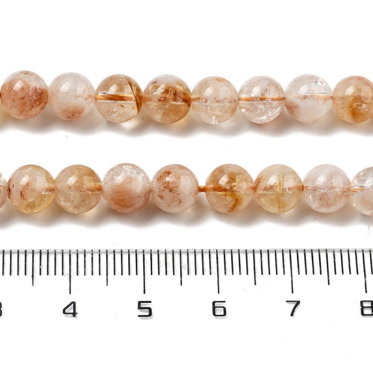 CTR08 Cytryn naturalny kamień dobrobytu szczęścia koraliki kule 6mm-6,5mm