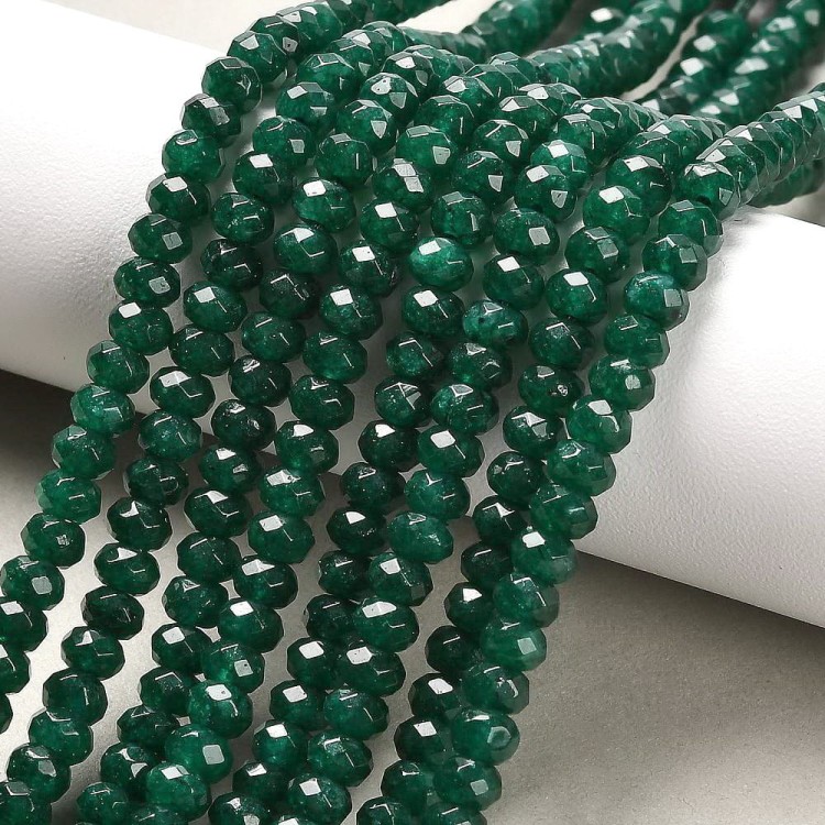 JAD152 Jadeit Malezyjski kamień naturalny koraliki rondelle 4x3mm fasetowane