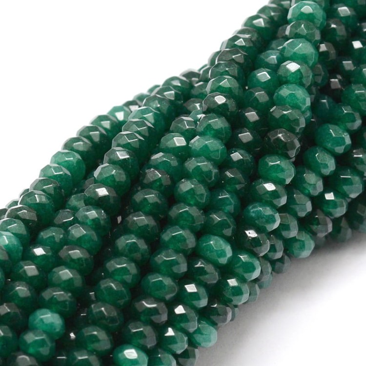 JAD152 Jadeit Malezyjski kamień naturalny koraliki rondelle 4x3mm fasetowane