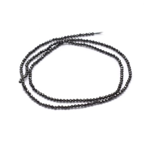 SPI08 Spinel czarny kamień naturalny fasetowany koraliki kule 2mm