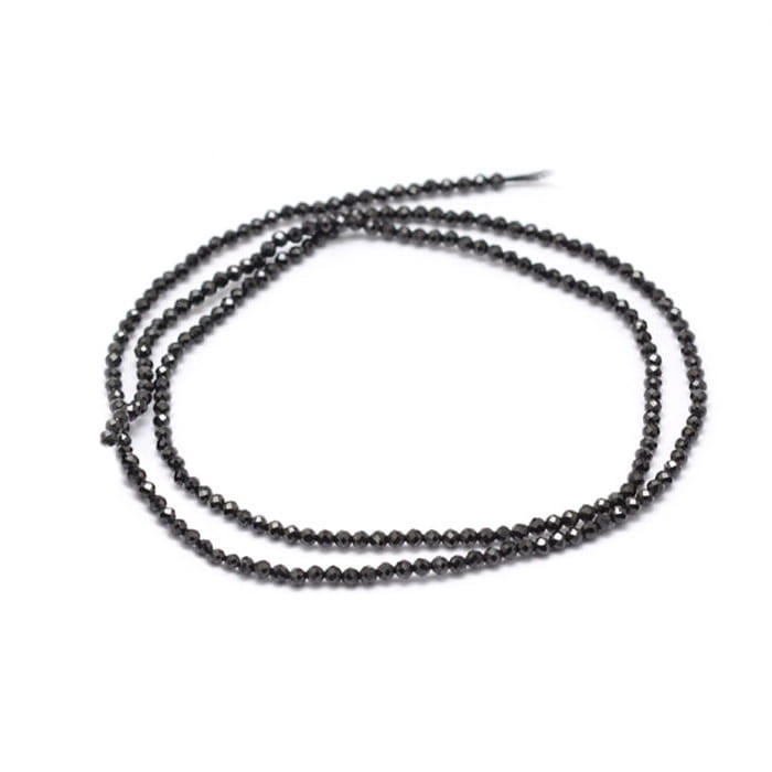 SPI08 Spinel czarny kamień naturalny fasetowany koraliki kule 2mm