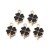 ZM396 Zawieszka koniczyna koniczynka 13x19mm emaliowana czarna