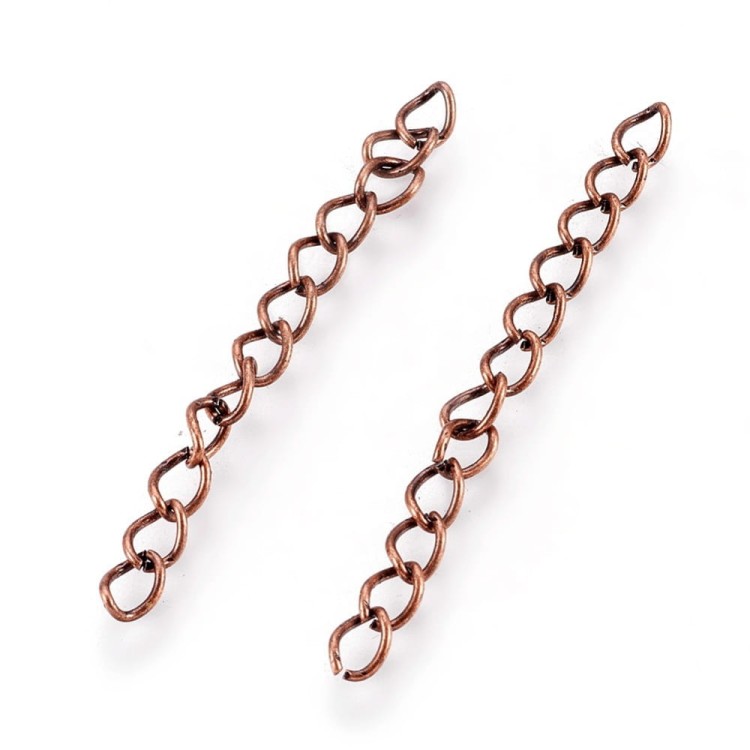 LAN216 Łańcuszek dystansowy regulacyjny 50mm ogniwa 5,5x4mm kolor miedziany