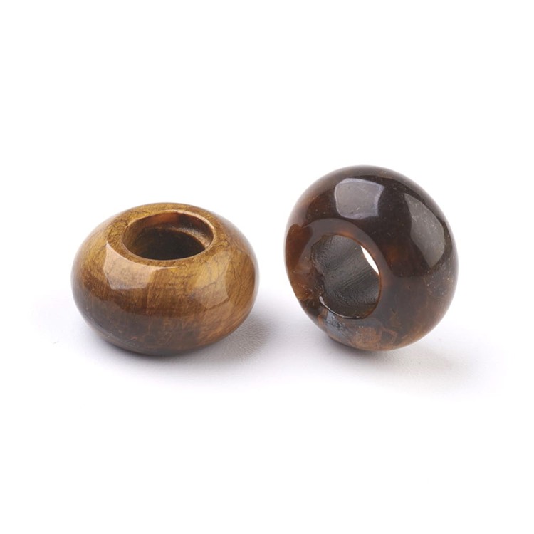 TO36 Kamień naturalny Tygrysie Oko koraliki oponki 14x8mm z dużym otworem 6mm