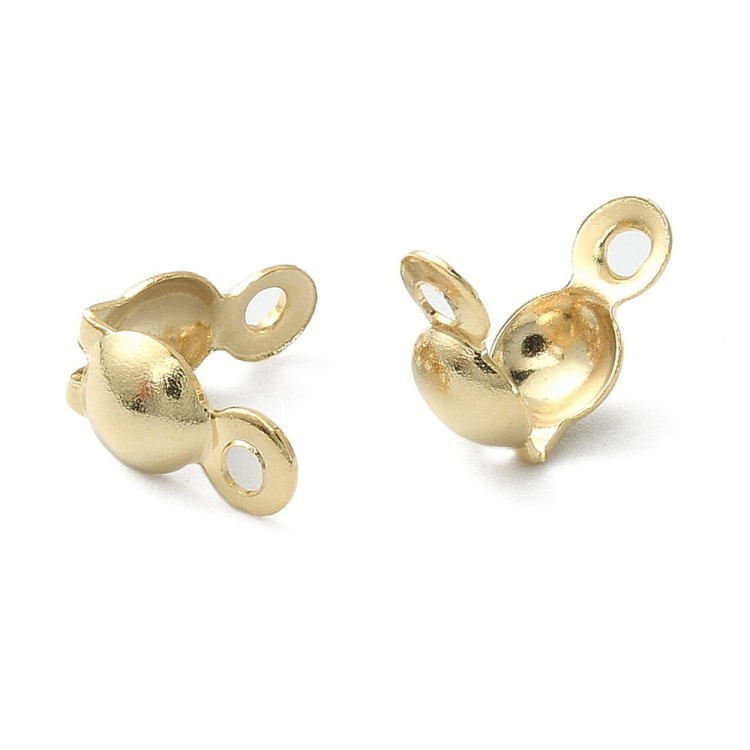 LAP143 Końcówki zakończenia łapaczki dziewczynki 8x4mm/3mm stal nierdzewna złote 18K