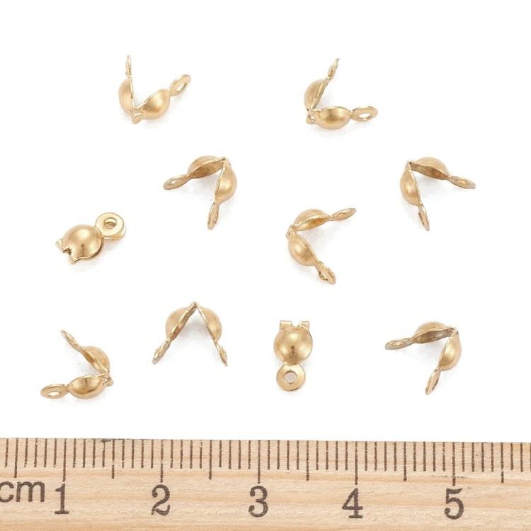 LAP144 Końcówki zakończenia łapaczki dziewczynki 8x4mm/3mm stal nierdzewna złote IP