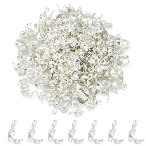 LAP145 Końcówki zakończenia łapaczki dziewczynki 8x4mm/3mm srebrne