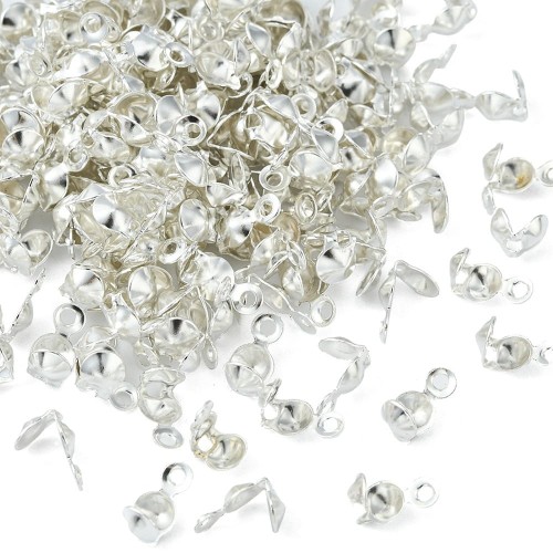 LAP145 Końcówki zakończenia łapaczki dziewczynki 8x4mm/3mm srebrne