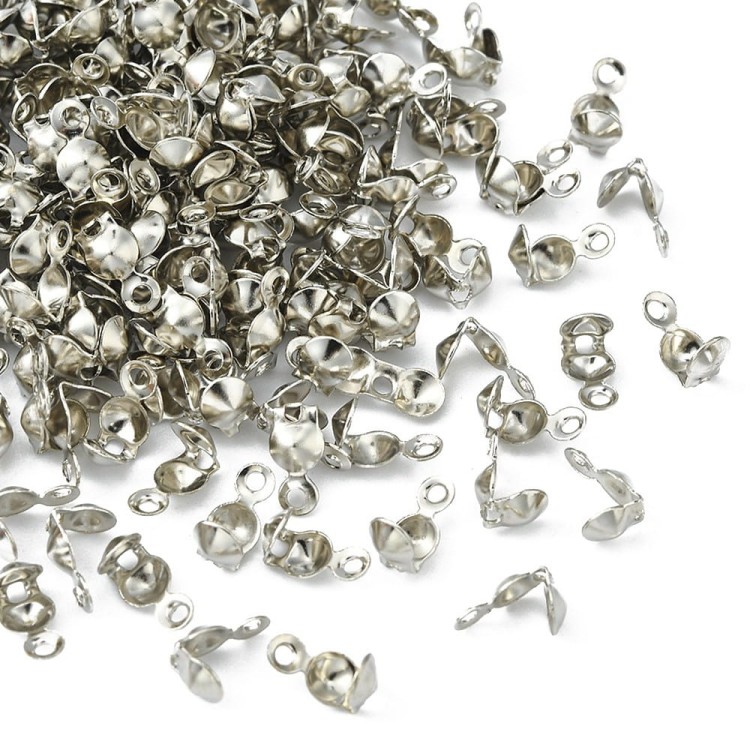 LAP147 Końcówki zakończenia łapaczki dziewczynki 8x4mm/3mm platynowe