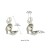 LAP147 Końcówki zakończenia łapaczki dziewczynki 8x4mm/3mm platynowe