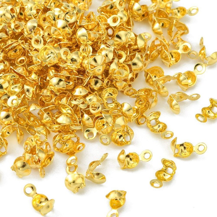 LAP148 Końcówki zakończenia łapaczki dziewczynki 8x4mm/3mm złote