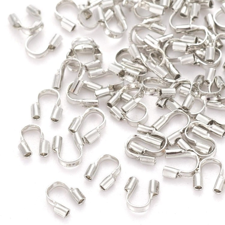 KRZ77 Zakończenia ochronne linki 0,5mm podkówki osłonki 4,5x4mm platynowe