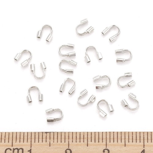 KRZ77 Zakończenia ochronne linki 0,5mm podkówki osłonki 4,5x4mm platynowe