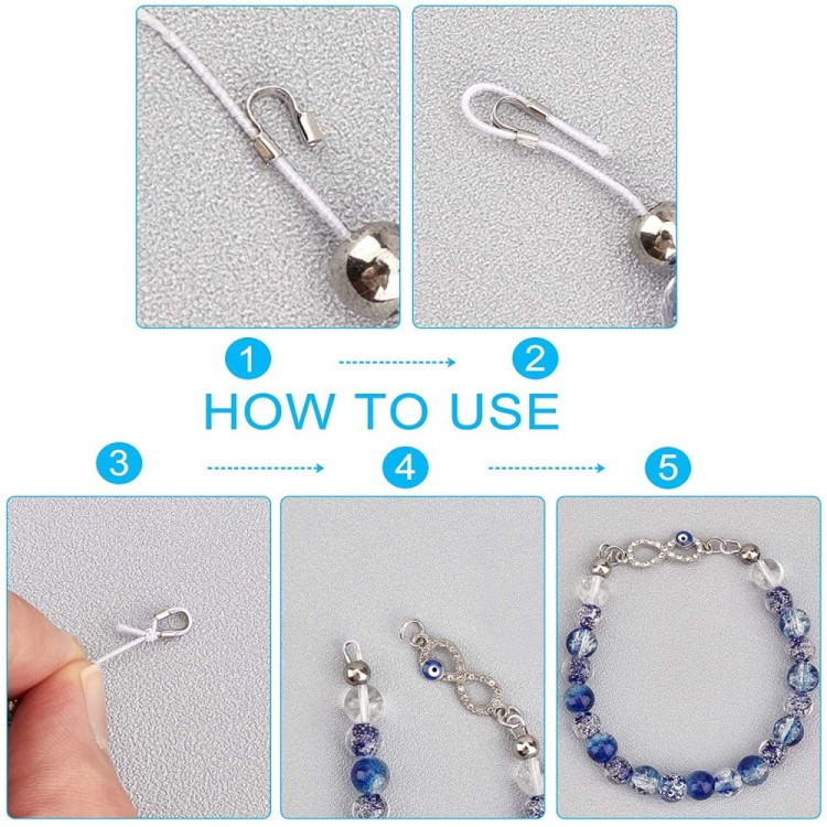 KRZ77 Zakończenia ochronne linki 0,5mm podkówki osłonki 4,5x4mm platynowe