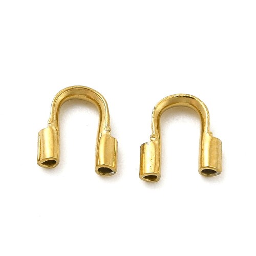 KRZ119 Zakończenia ochronne linki 0,7mm podkówki 5x4,5mm stal nierdzewna złote