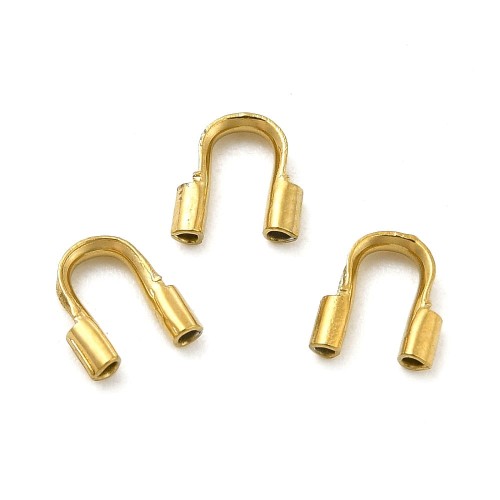 KRZ119 Zakończenia ochronne linki 0,7mm podkówki 5x4,5mm stal nierdzewna złote