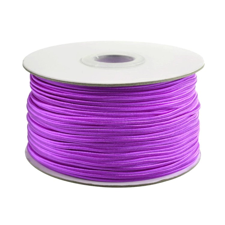 SOU43 Sznurek sutaszowy poliestrowy 3mm x 1,2mm rolka 50m - fioletowy