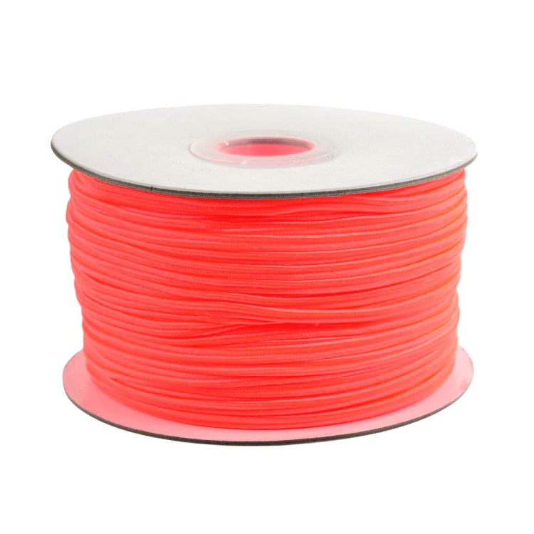 SOU49 Sznurek sutaszowy poliestrowy 3mm x 1,2mm rolka 50m - pomarańczowy neonowy