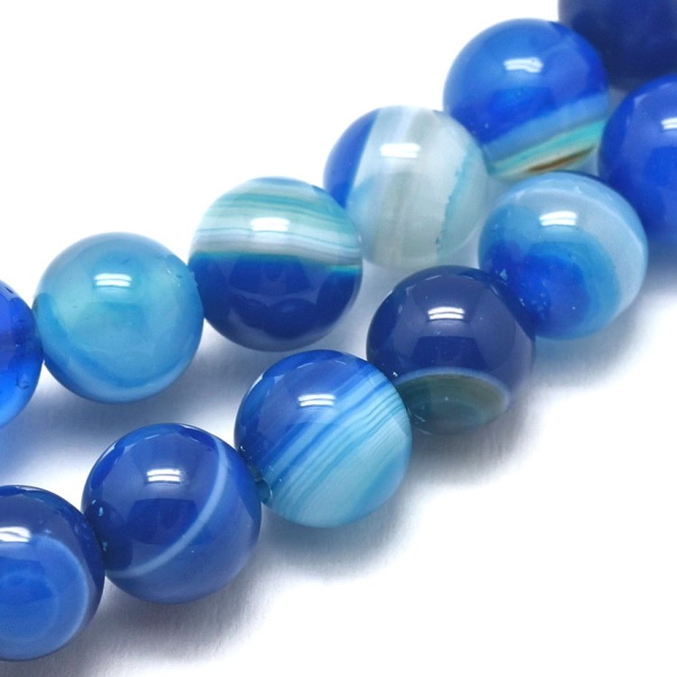 AGP149 Agat pasiasty kamień naturalny koraliki kule 6mm