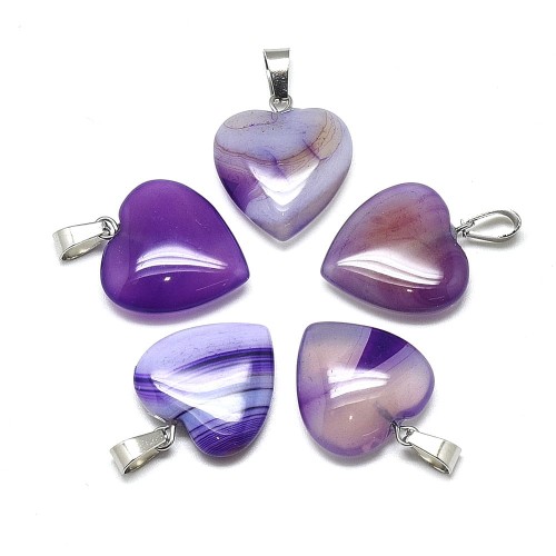 ZKA12 Zawieszka wisior serce serduszko z kamieniem