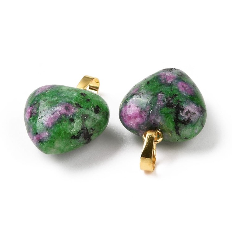 ZKA13 Zawieszka wisior serce serduszko z kamieniem