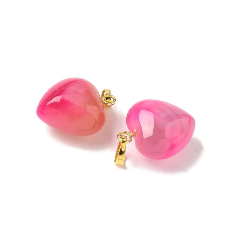 ZKA14 Zawieszka wisior serce serduszko z kamieniem