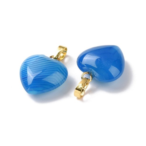 ZKA14 Zawieszka wisior serce serduszko z kamieniem