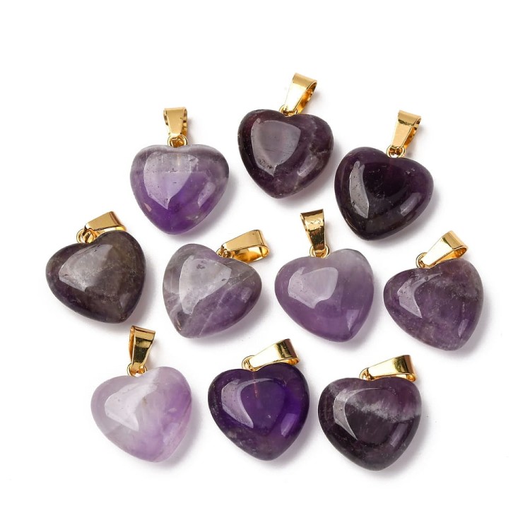 ZKA18 Zawieszka wisior serce serduszko z kamieniem