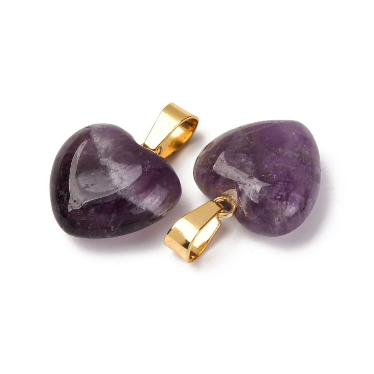 ZKA18 Zawieszka wisior serce serduszko z kamieniem