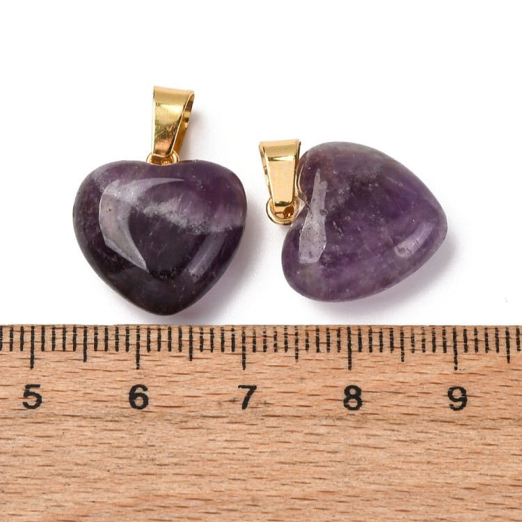 ZKA18 Zawieszka wisior serce serduszko z kamieniem