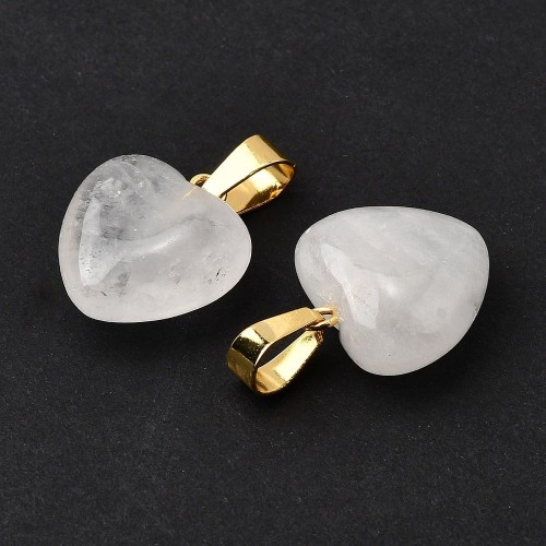 ZKA22 Zawieszka wisior serce serduszko z kamieniem