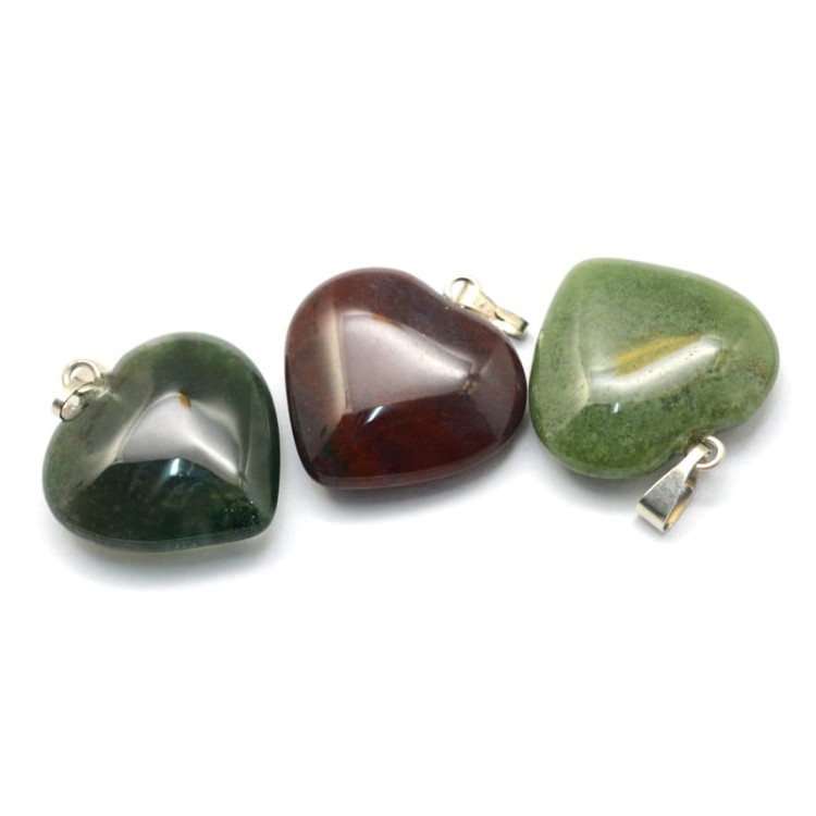 ZKA29 Zawieszka wisior serce serduszko z kamieniem